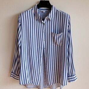 Jane and Delancey Blue and White Striped Blouse
